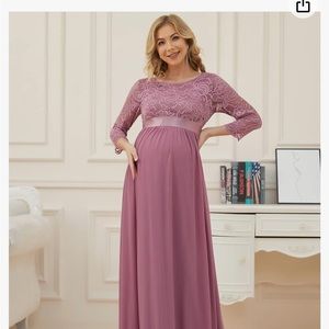 Lace/chiffon maternity dress. Size 8. Worn once for photoshoot.